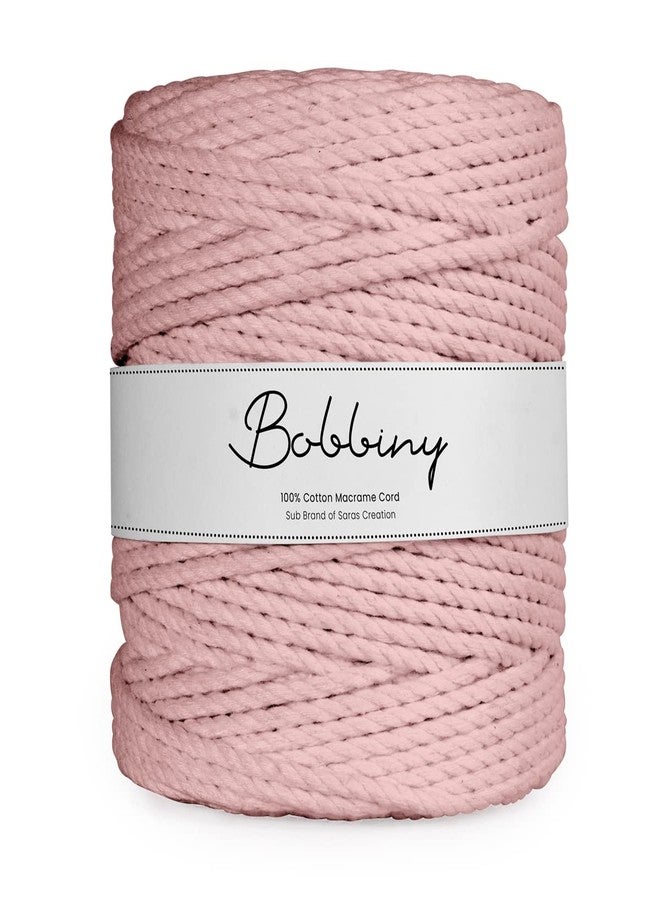 Bobbiny | 3 Ply Twisted Macrame Cotton Cord Dori (Roll Packaging) Thread for Macrame DIY and Other Projects | Peach | 3mm,100 Meter - Image 1